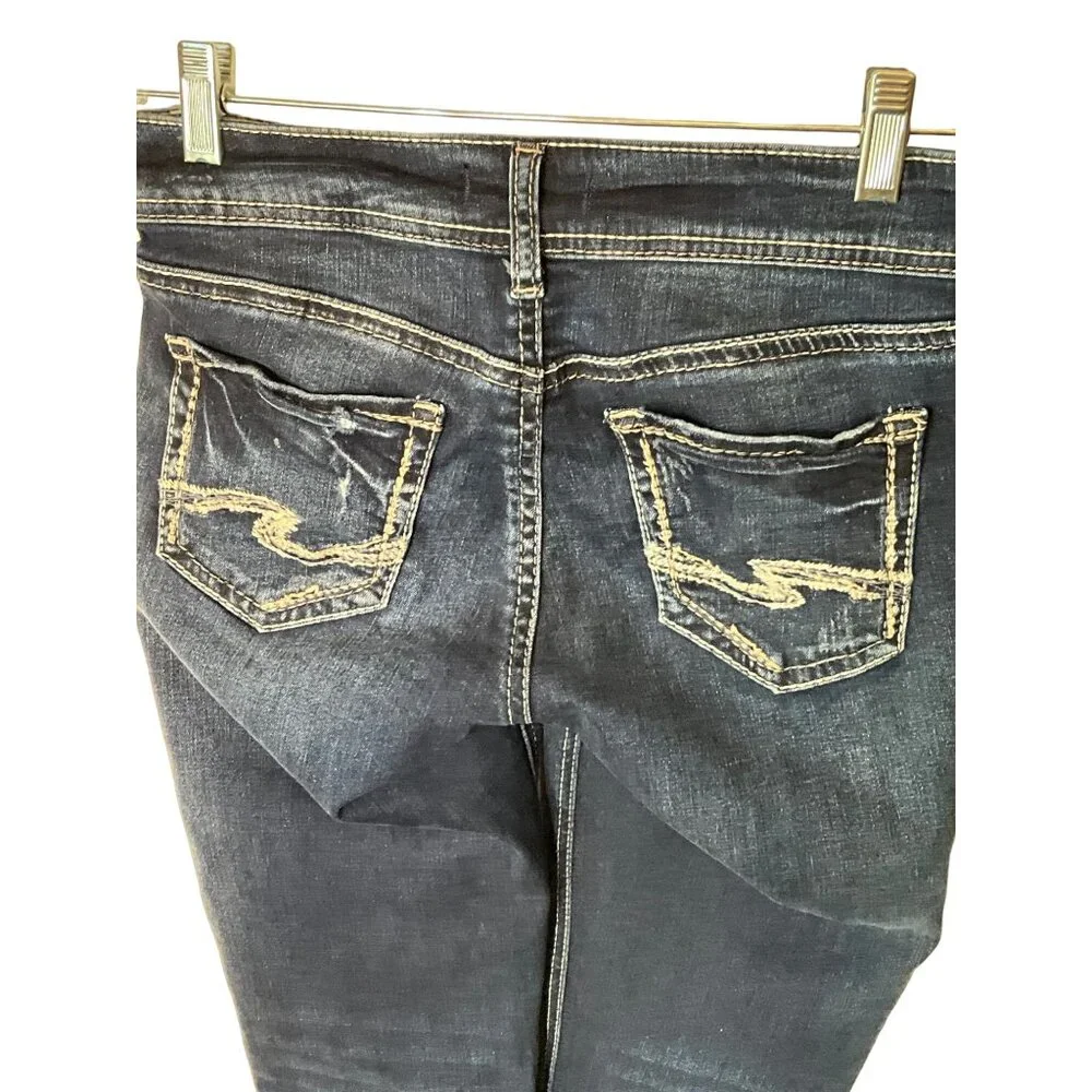 Silver Jeans Co. Womens Distressed Denim Capri Pants‎ Waist 26